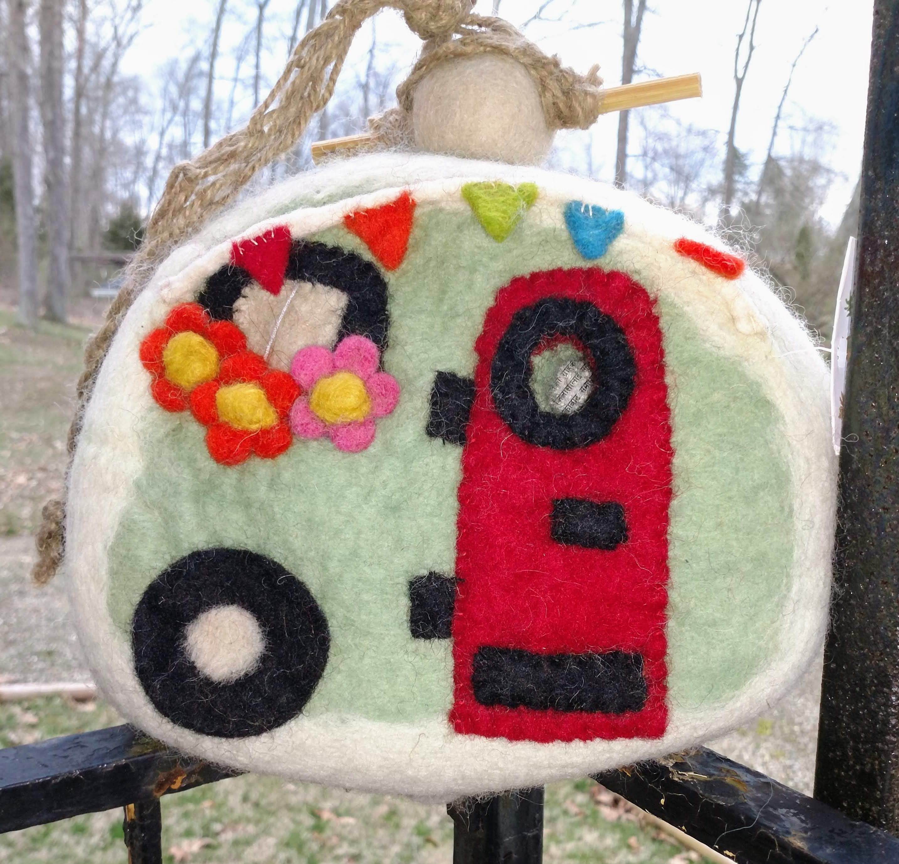 Camper Felted Birdhouse