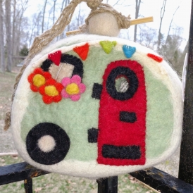 Camper Felted Birdhouse