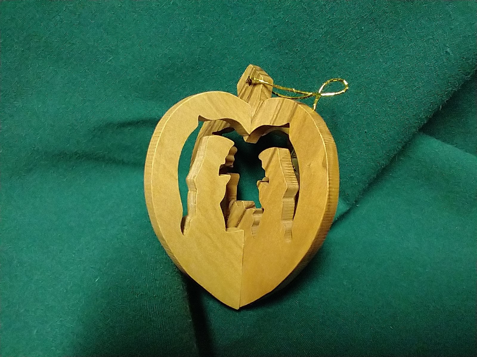 Nativity outline ornament wood