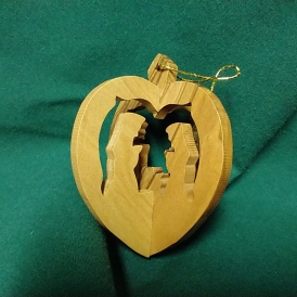 Nativity outline ornament wood